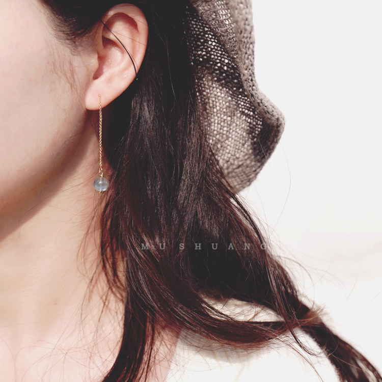 法式耳环天然水晶草莓晶耳钉