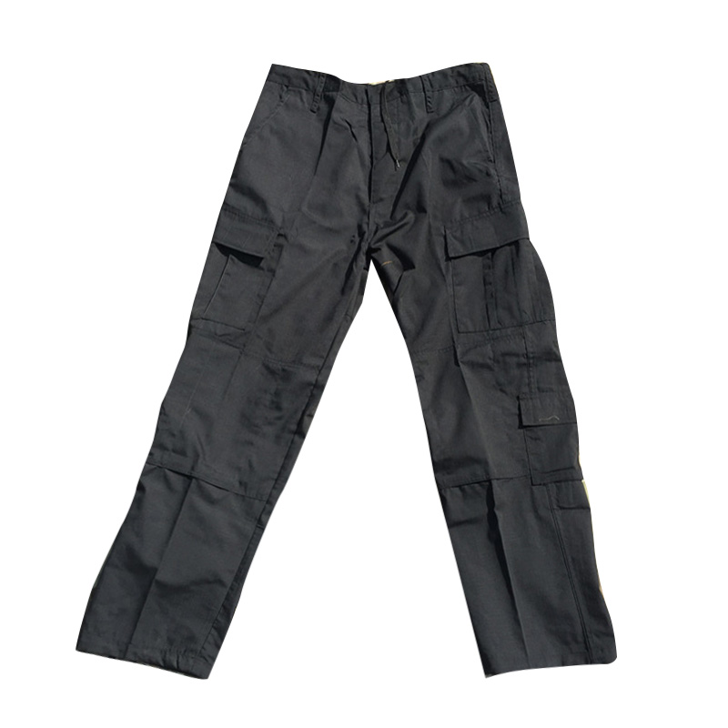 黑色挖煤作战裤 格纹布作训战斗裤ACU版型暗夜黑裤子