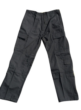 黑色挖煤作战裤 格纹布作训战斗裤ACU版型暗夜黑裤子