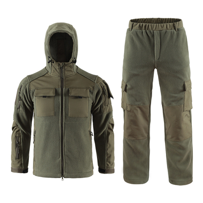 ESDY新款男登山户外运动拼接抓绒衣男士带帽套装批发加绒现货迷彩