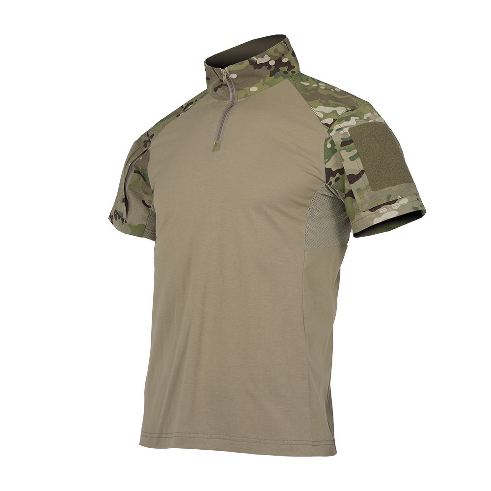 国产复刻 立领迷彩服短袖男 夏季GEN4蛙服上衣 CP针织战术衬衫
