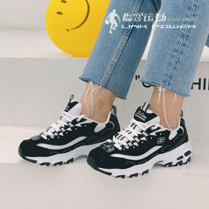 Skechers黑白熊猫钻石款休闲跑鞋