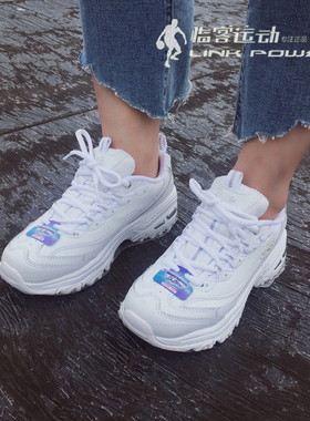 斯凯奇女鞋D'LITES 纯白春夏熊猫鞋增高休闲运动鞋11931/66666200