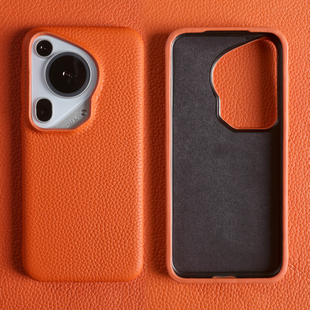 荔枝纹真皮适用华为Pura80Ultra手机壳新款Pura70pro全包保护套男女商务轻奢高级感70Pro+皮质外壳防摔牛皮套