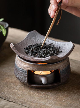 【Echo】粗陶香薰炉耐热桌面温茶器可干烧复古壁炉书房茶炉茶道