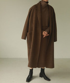 大人气 60%羊毛厚实温暖 宽松塌肩大口袋 Todayful 千鸟格 大衣