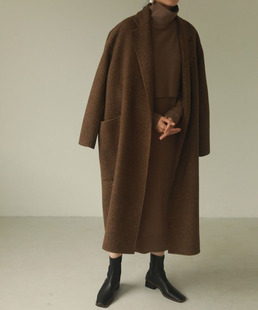 Todayful 大人气 60%羊毛厚实温暖 宽松塌肩大口袋 千鸟格 大衣