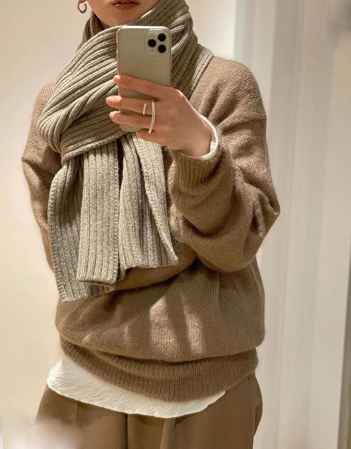 秋冬季节男女通用很长多种搭法