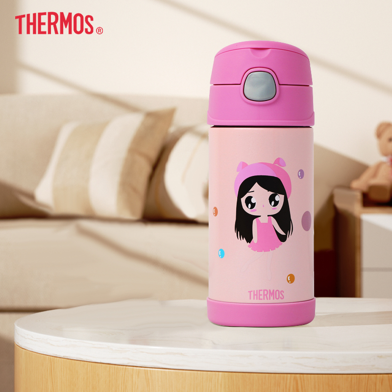 膳魔师儿童保温杯小巧便携吸管杯男女学生高颜值水杯不锈钢杯子