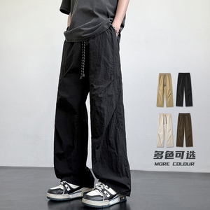 夏季日系轻薄伞兵冲锋休闲裤男生潮流宽松直筒阔腿裤 K2808 特P40图片