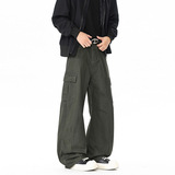 春季新款美式多口袋弯刀工装裤男潮流宽松直筒休闲长裤128HP58，男装工装外套，电商B203-1