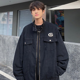 2025春季新款美式牛仔外套男夹克潮流宽松上衣JK48P95，男装工装外套，电商B203-1