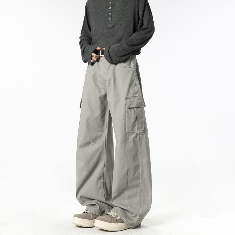 春季美式多口袋弯刀工装裤男潮流宽松直筒休闲长裤128HP58，男装工装外套，电商B203-1
