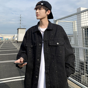 春季新款ins美式高街满天星牛仔外套男夹克潮流宽松痞帅上衣 JK53图片