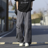 春夏季新款高街多口袋工装裤男宽松直筒阔腿休闲长裤子831特P55，男装工装外套，电商B203-1