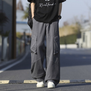 春夏季新款高街多口袋工装裤男宽松直筒阔腿休闲长裤子 831 特P55，男装工装外套，电商B203-1