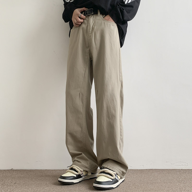 春季ins美式高街百搭休闲裤男潮流宽松直筒阔腿长裤子KZ18P42,男装休闲裤,电商B203-1