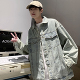 2025春季新款美式字母绣花牛仔外套男夹克潮流宽松JK45P95，男装夹克，电商B203-1