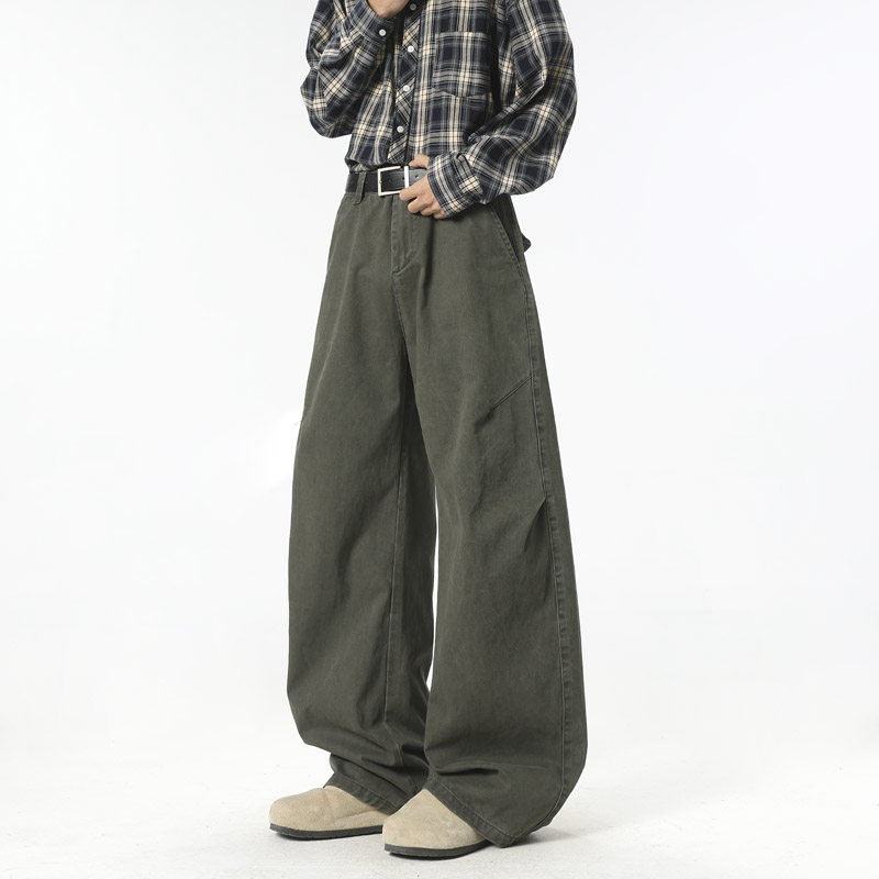 春季新款美式高街弯刀工装裤男潮流宽松直筒阔腿休闲裤052HP65，男装工装外套，电商B203-1