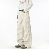 春秋季美式高街多口袋工装裤男潮流宽松直筒阔腿休闲裤D528P55，男装工装外套，电商B203-1