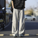夏季新款高街褶皱休闲裤男生潮流宽松阔腿户外伞兵裤2818特P45，男装休闲裤，电商B203-1
