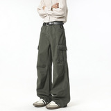 春秋季美式高街多口袋工装裤男潮流宽松直筒阔腿休闲裤D528P55，男装工装外套，电商B203-1