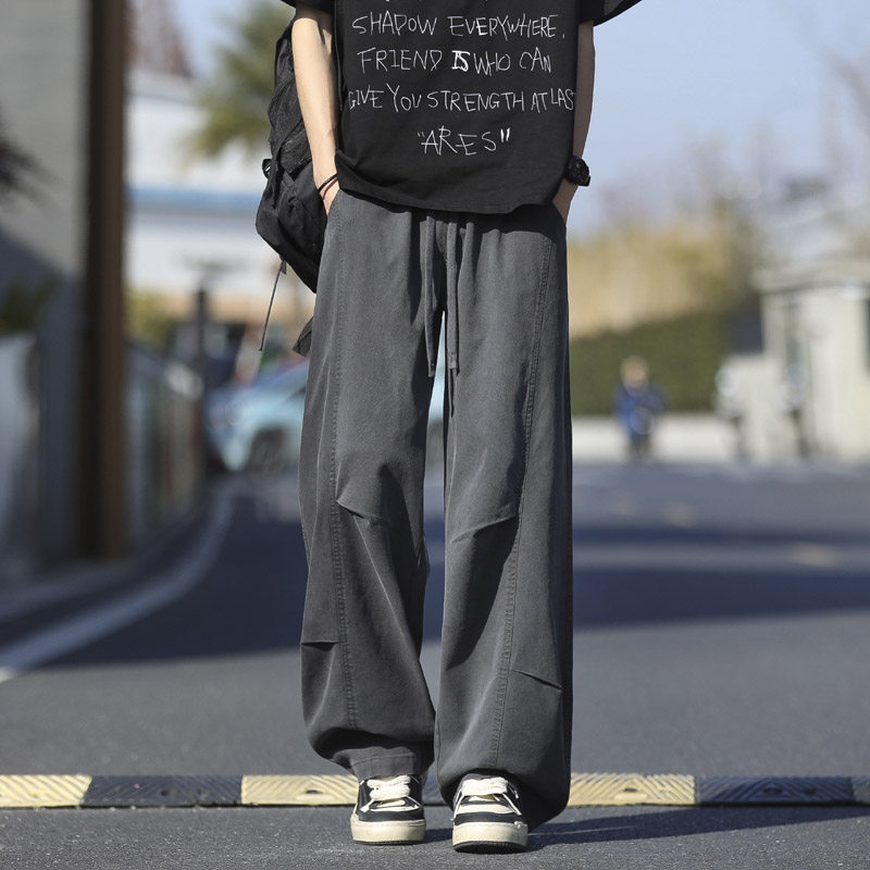 春夏季新款高街莱赛尔天丝牛仔裤男潮流宽松直筒裤6035特P50，男装牛仔裤，电商B203-1