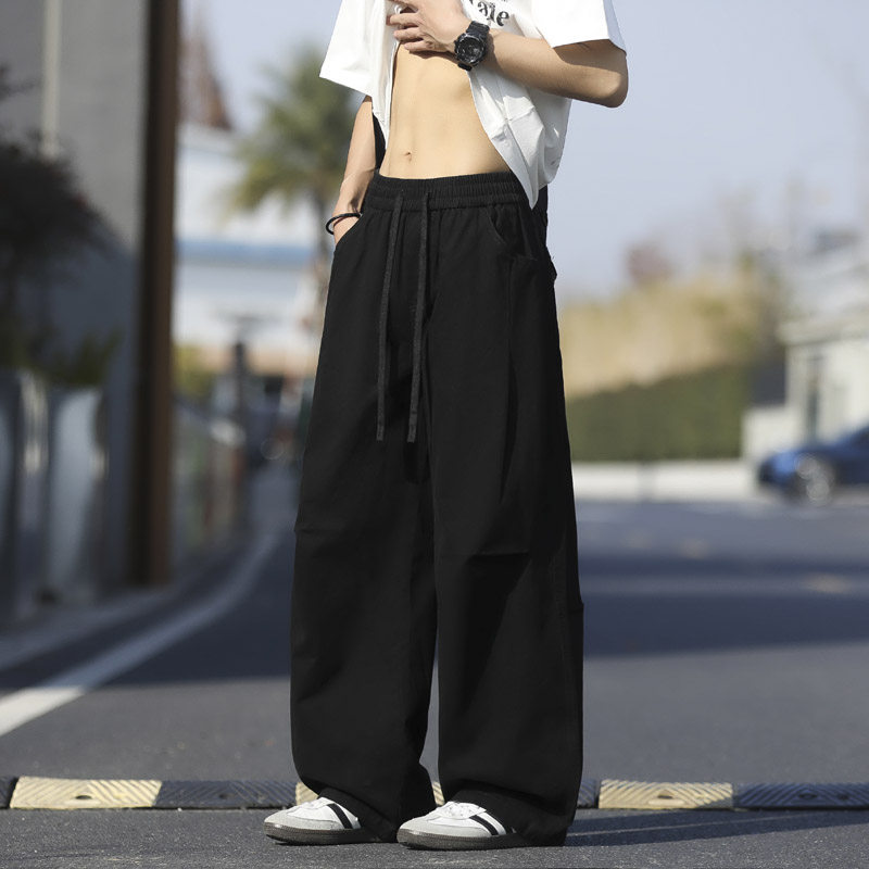 春夏季新款美式高街褶皱工装裤男宽松直筒阔腿休闲裤 830 特P50图片