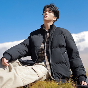 冬季美式户外立领棉衣男潮流宽松纯色棉服保暖外套 9025 P88图片