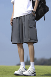 夏季百搭冰丝轻薄工装休闲短裤男潮流宽松直筒五分裤子T5015P37，商品下架区，电商B203-1