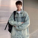 2025春季新款美式牛仔外套男夹克潮流宽松痞帅上衣JK44P95，男装夹克，电商B203-1