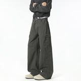 春季新款美式弯刀工装裤男潮流宽松直筒阔腿休闲长裤128HP58，男装工装外套，电商B203-1