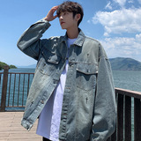 2025春秋季新款美式牛仔夹克男外套潮流刺绣休闲上衣JK35P95，男装夹克，电商B203-1