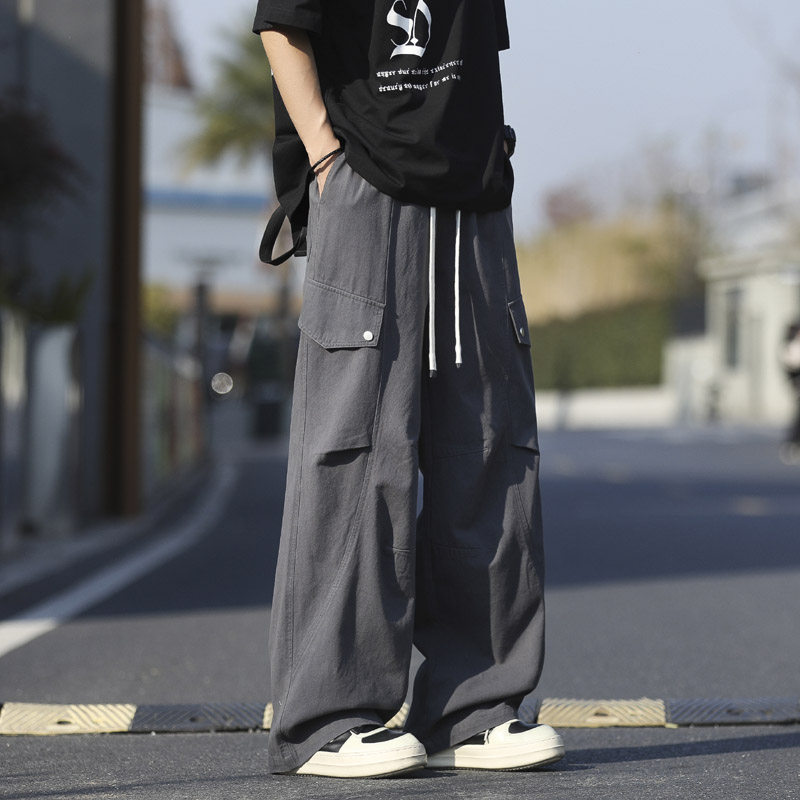 春夏新款美式多口袋工装裤男士潮流宽松大码休闲长裤 829 特P53图片