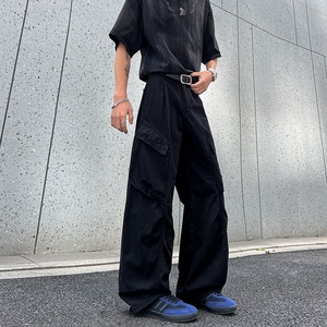 秋季新款褶皱多口袋工装休闲裤男潮流宽松直筒阔腿裤 KZ017 特P58，男装工装外套，电商B203-1