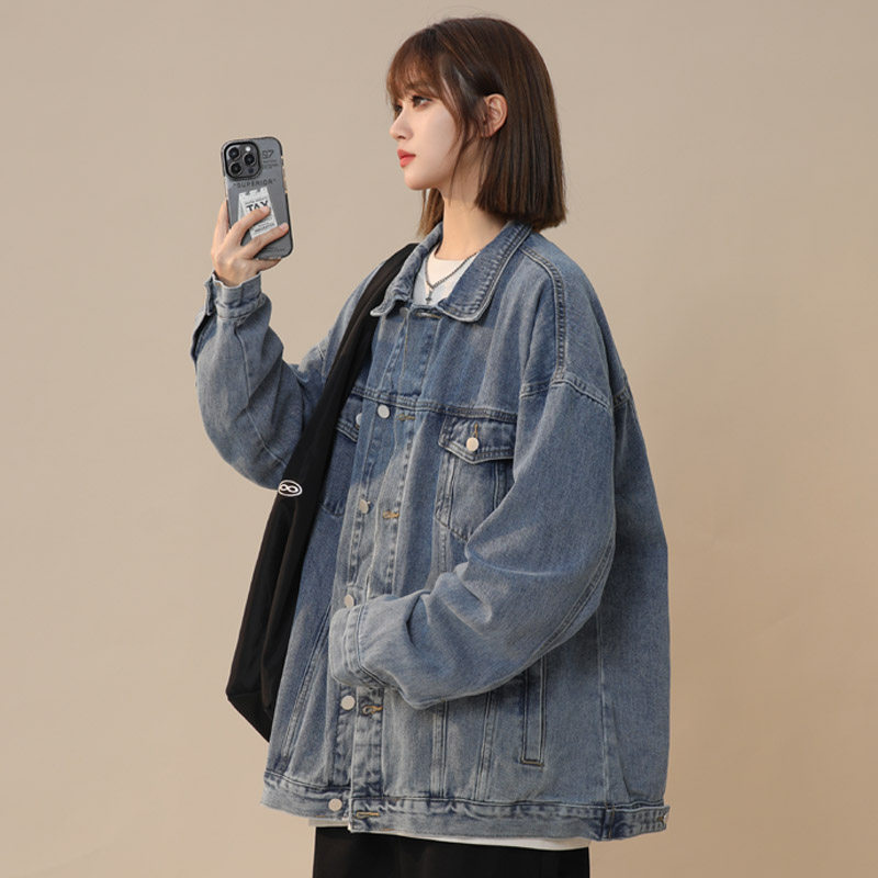 春秋季新款牛仔夹克女外套潮流宽松上衣JK50特P60,男装夹克,电商B203-1
