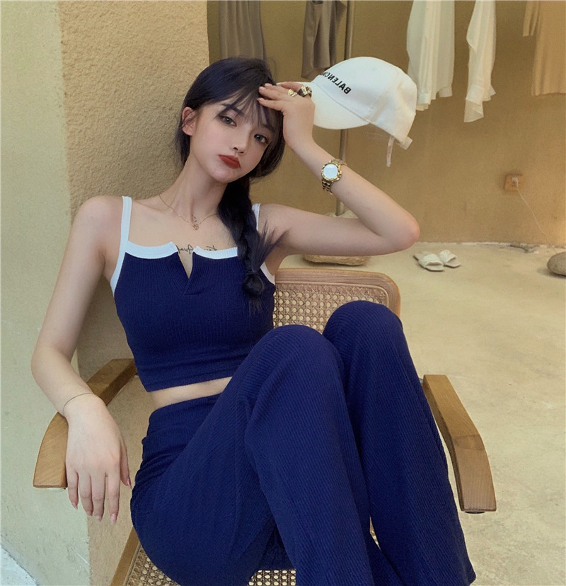 Real price sports casual suit women's super fire suspender Vest + casual pants