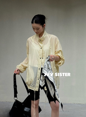 JVV十三行2026夏季新款丝巾披肩立领宽松上衣薄款防晒外套女72391