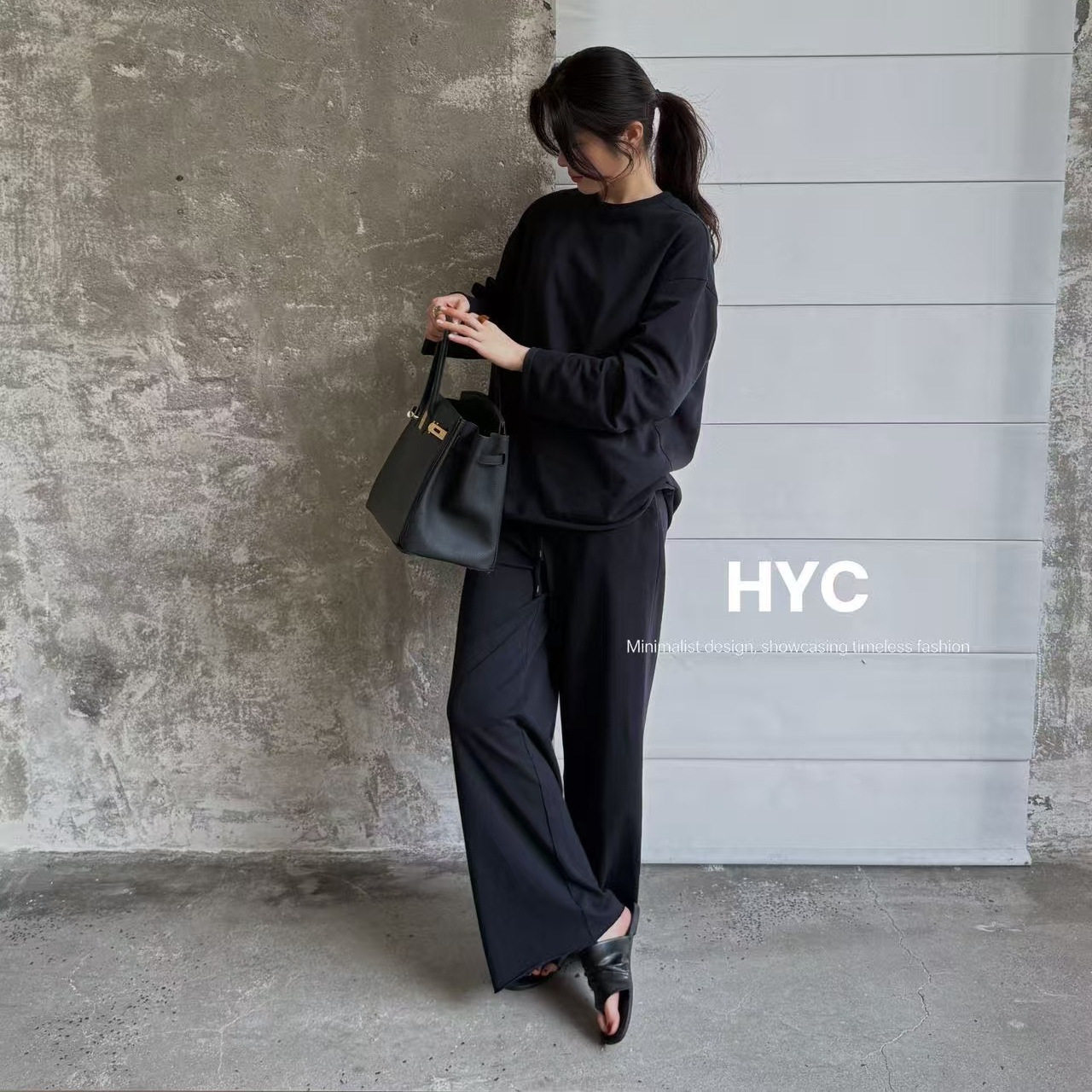 HYC十三行2026秋季新款慵懒松弛感长袖卫衣休闲长裤套装女潮20892