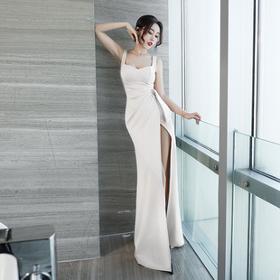 晚礼服女高端气质名媛风轻奢高级感主持人宴会显瘦吊带长款连衣裙