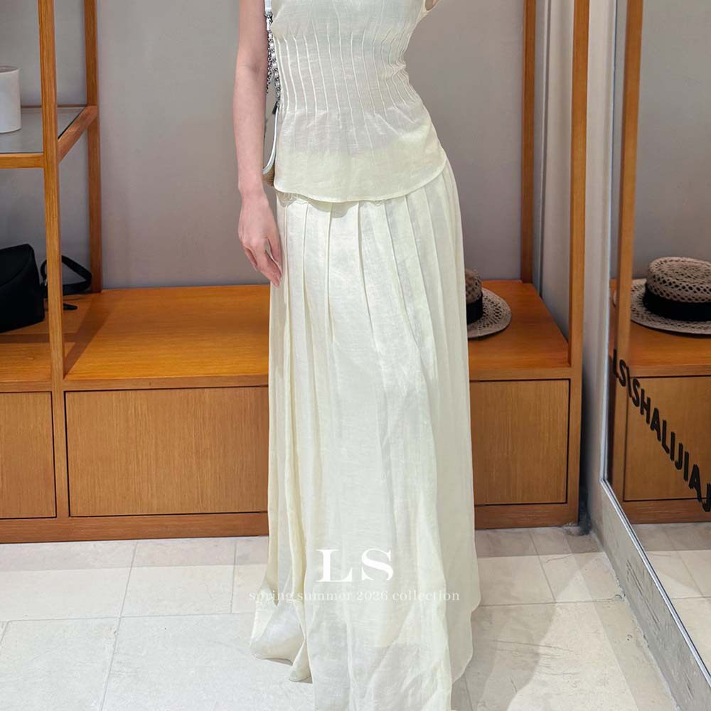 【LS新品牌】黑标极简大牌 夏季上新简约优雅百褶半身裙女30618-1
