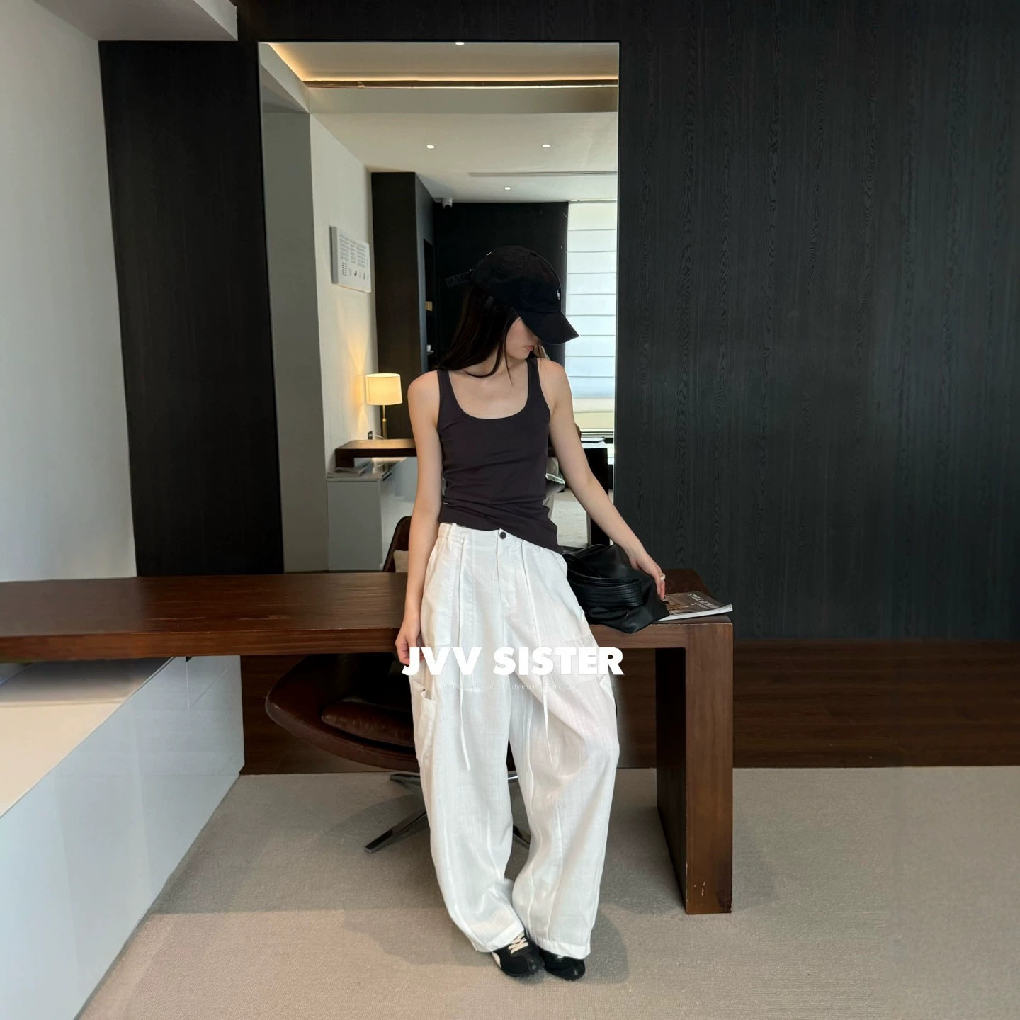 JVV十三行2026夏季新款慵懒松弛感工装裤百搭天丝休闲长裤女72506