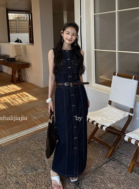 LS 港风时尚无袖修身牛仔连衣裙广州十三行2026春新款裙子S1345#