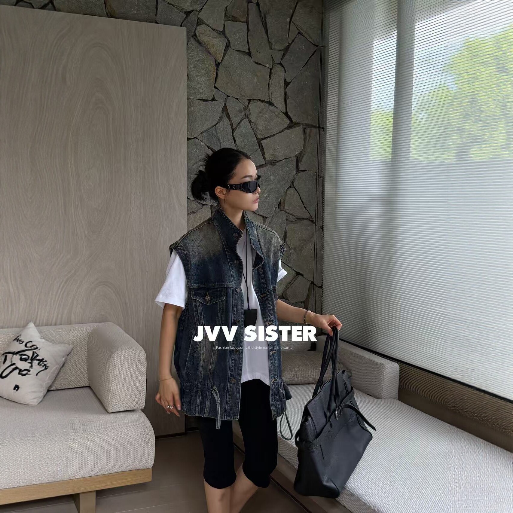 JVV十三行2026秋季新款高级感牛仔马甲宽松休闲无袖外套女潮72621