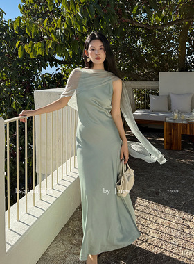 LS 法式优雅吊带连衣裙子女广州十三行2026春季新款女装长裙22932
