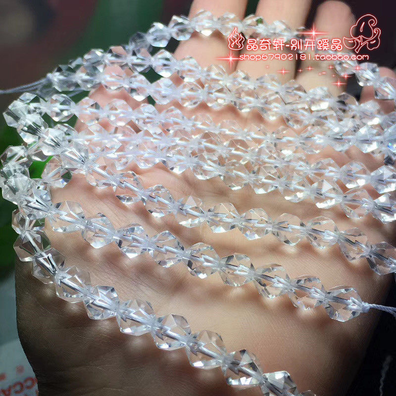 NATURAL WHITE CRYSTAL DIAMOND FACETED FACETED FACETED LOOSE BEADS CRYSTAL SEMI-FINISHED BRACELET BRACELET NECKLACE BEADS