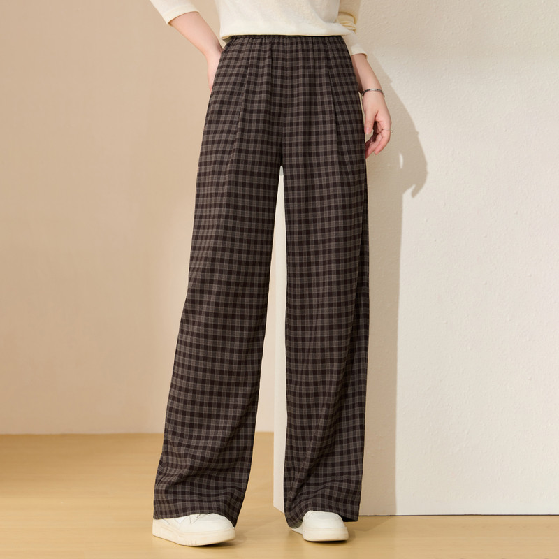【时尚格子宽松裤子】纤莉秀大码女装韩系慵懒裤子胖mm2026春新款,女装/女士精品,大码裤装,淘宝优惠券,粉丝福利购,淘宝优惠卷