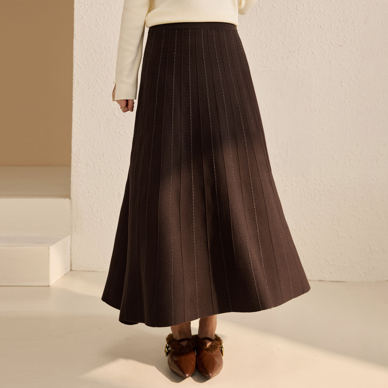 【舒适针织半身裙】纤莉秀大码女装舒适松紧腰A字裙胖mm冬装新款,女装/女士精品,大码半身裙,淘宝优惠券,粉丝福利购,淘宝优惠卷