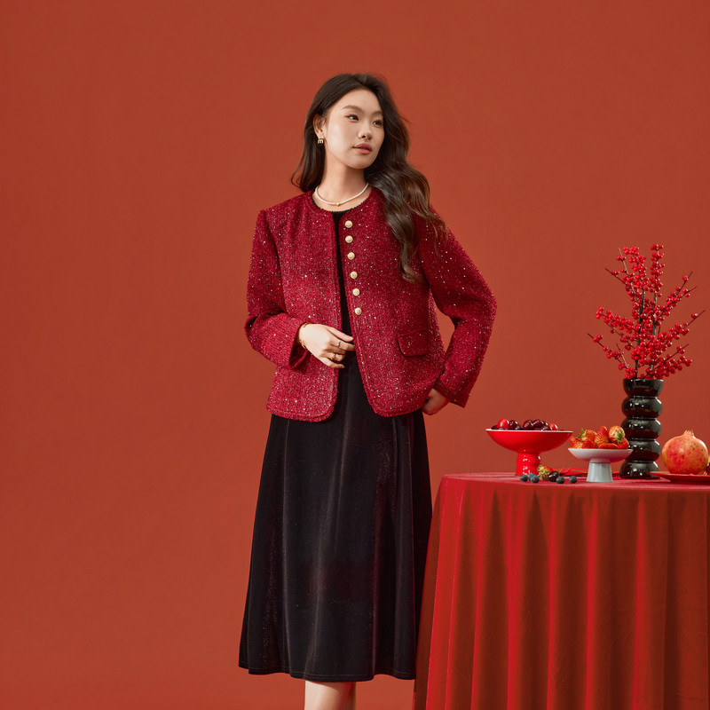 【轻奢名媛风套装】纤莉秀大码女装优雅气质两件套胖mm2026春新款,女装/女士精品,大码套装,淘宝优惠券,粉丝福利购,淘宝优惠卷