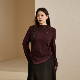 韩系轻熟风上衣胖mm冬装 女装 纤莉秀大码 新款 不规则设计针织衫